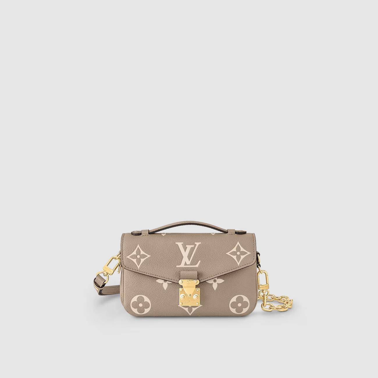 Túi Louis Vuitton Pochette Métis East Nữ West Monogram Empreinte Xám Kem